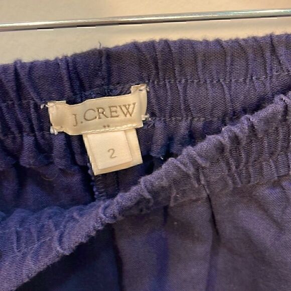 J.Crew  linen/ Cotton Navy Drawstring pants Size 2 - Picture 2 of 6
